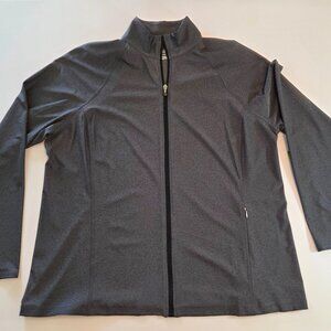 NWT - Tek Gear Women's DryTek Full-Zip Performance Jacket, 2X, Charcoal Gray